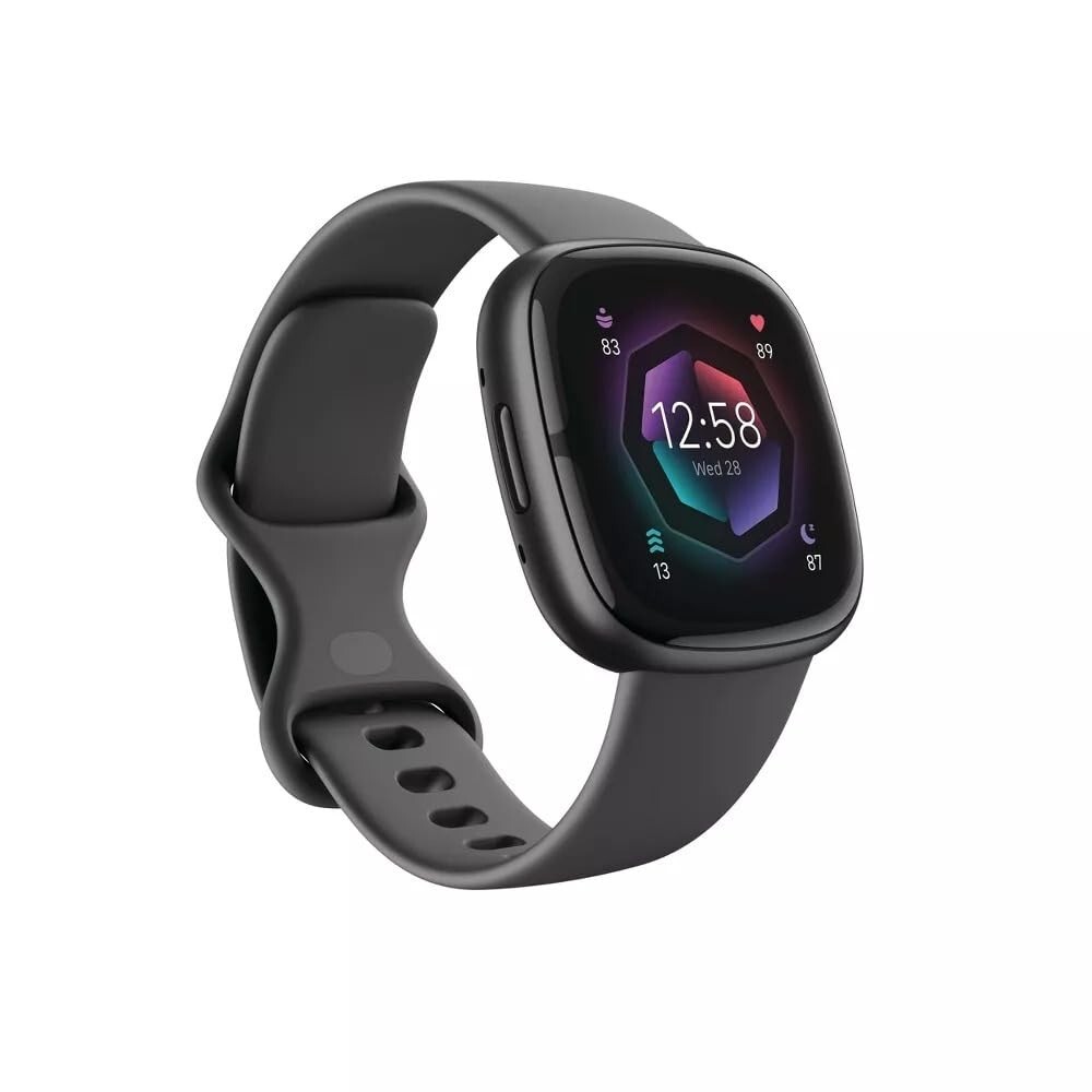 Fitbit Sense 2 Black Smartwatch with Silicone Strap One Size
